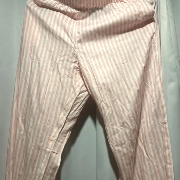 Nanette Lepore Pink Stripe Pajama Set Button Top Pants NWT Medium - Picture 3 of 6